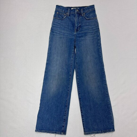 Madewell Slim Wide-Leg Cropped Women's Size 23 Light/Med Wash - Picture 1 of 11
